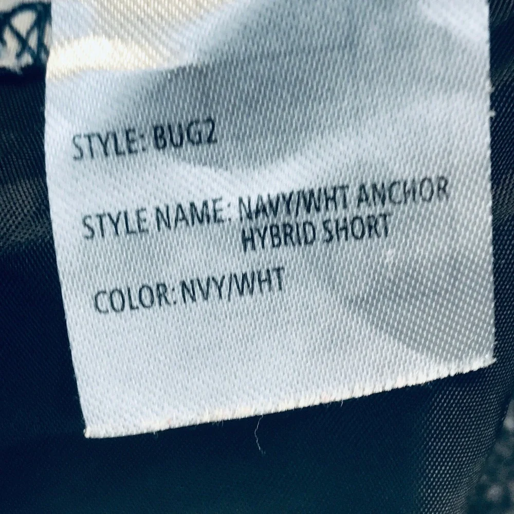 Better Unsaid Hybrid Shorts Mens 34 Navy White Anchor Stretch Excellent BUG2